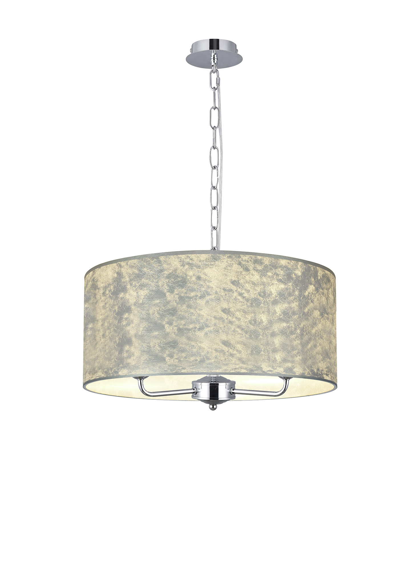 DK0854  Banyan 50cm 3 Light Pendant Polished Chrome, Silver Foil